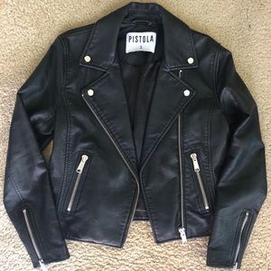 Black Faux Leather Moto Jacket